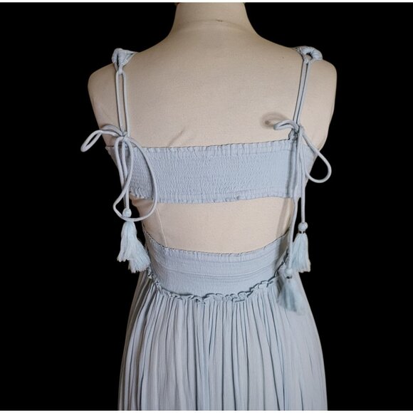 Free People Santa Maria Dress Size M Pale Seafoam Green Ruffles & Lace - Picture 5 of 9